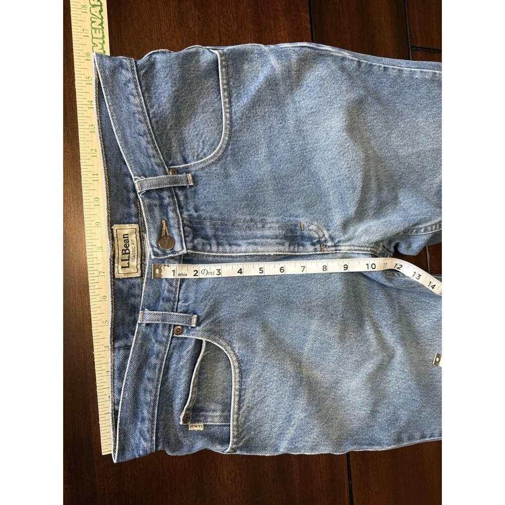 🔥32x29 Mens Jeans Classic Fits 32x27.5 Straight Blue Denim 100% Cotton LL Bean - Picture 7 of 10